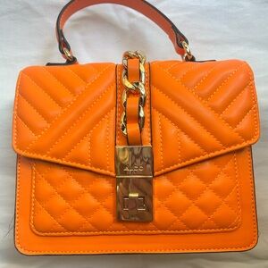 ALDO Bright Orange Quilted Mini Bag